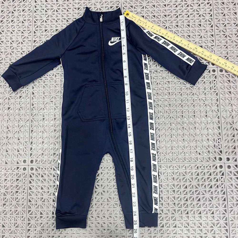 Nike Baby Tracksuit Size 18M‎ All In One Navy Blue Logo Tape Sporty